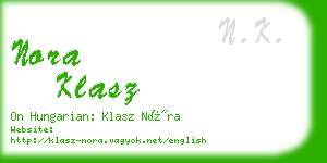 nora klasz business card